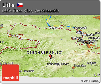 Physical Panoramic Map of Líska