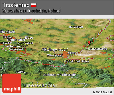 Satellite Panoramic Map of Trzcieniec