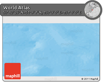 Physical 3D Map of the Area around 50° 55' 47" N, 150° 31' 30" E