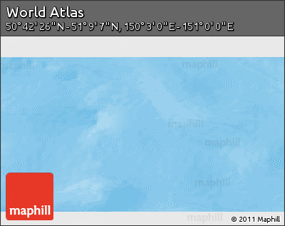 Physical 3D Map of the Area around 50° 55' 47" N, 150° 31' 30" E