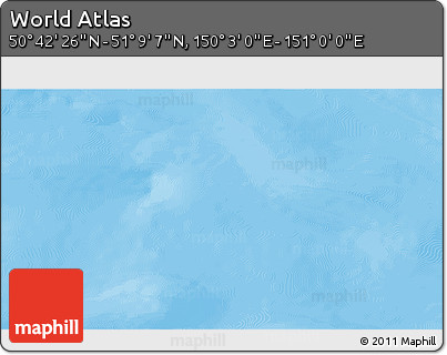 Physical 3D Map of the Area around 50° 55' 47" N, 150° 31' 30" E