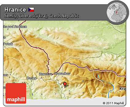 Physical 3D Map of Hranice