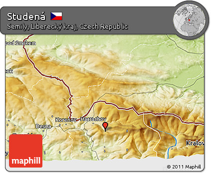 Physical 3D Map of Studená
