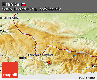 Physical 3D Map of Hranice