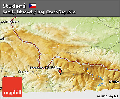 Physical 3D Map of Studená