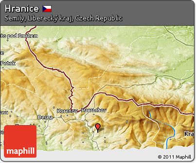 Physical 3D Map of Hranice