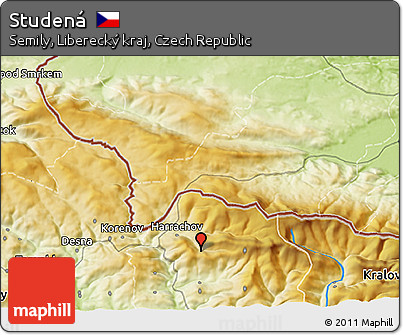 Physical 3D Map of Studená