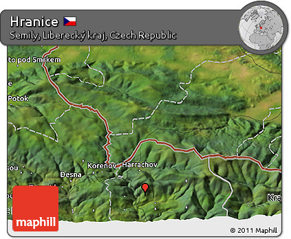 Satellite 3D Map of Hranice