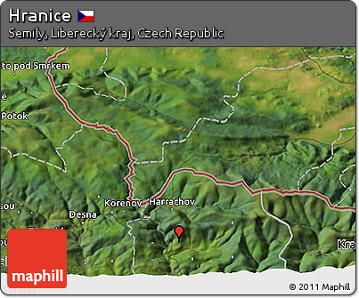 Satellite 3D Map of Hranice