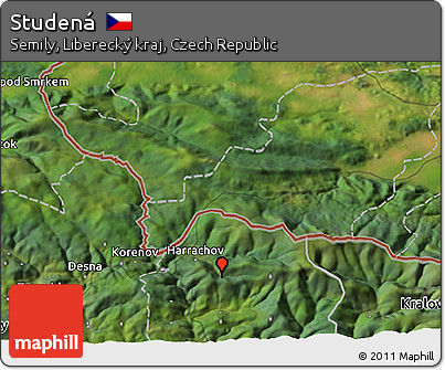 Satellite 3D Map of Studená