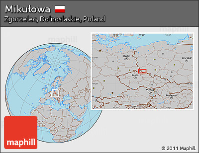 Gray Location Map of Mikułowa