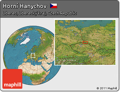 Satellite Location Map of Horní Hanychov
