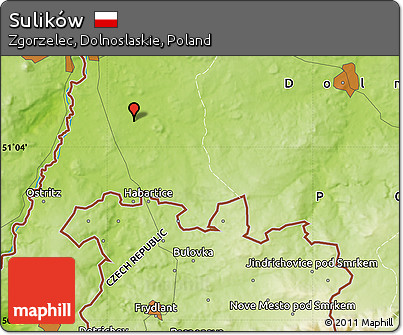 Physical Map of Sulików