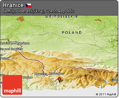 Physical Panoramic Map of Hranice
