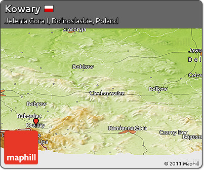 Physical Panoramic Map of Kowary