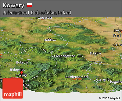 Satellite Panoramic Map of Kowary