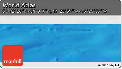 Physical Panoramic Map of the Area around 50° 55' 47" N, 16° 55' 29" W