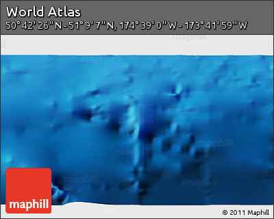 Physical 3D Map of the Area around 50° 55' 47" N, 174° 10' 30" W