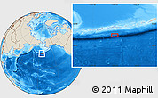 Shaded Relief Location Map of the area around 50° 55' 47" N, 174° 10' 30" W