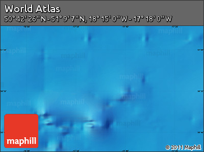 Physical Map of the Area around 50° 55' 47" N, 17° 46' 29" W
