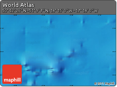 Physical Map of the Area around 50° 55' 47" N, 17° 46' 29" W