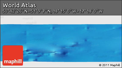 Physical Panoramic Map of the Area around 50° 55' 47" N, 17° 46' 29" W