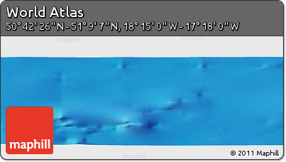 Physical Panoramic Map of the Area around 50° 55' 47" N, 17° 46' 29" W