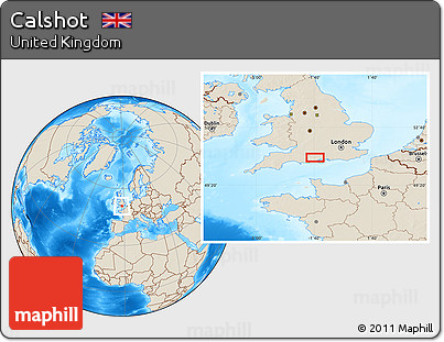 Shaded Relief Location Map of Calshot
