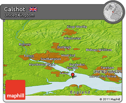 Physical Panoramic Map of Calshot