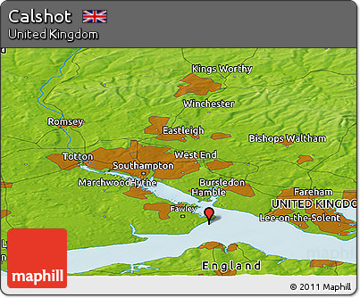 Physical Panoramic Map of Calshot