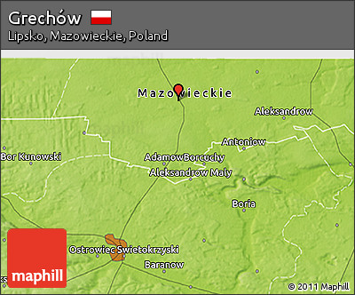 Physical 3D Map of Grechów