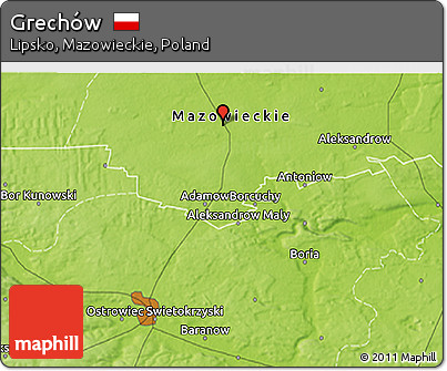 Physical 3D Map of Grechów