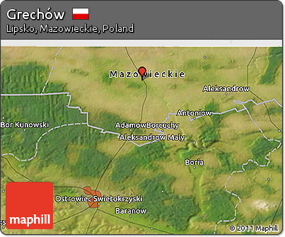 Satellite 3D Map of Grechów