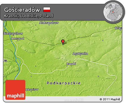 Physical 3D Map of Gościeradów