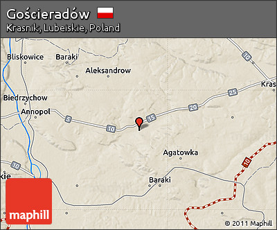 Shaded Relief Map of Gościeradów