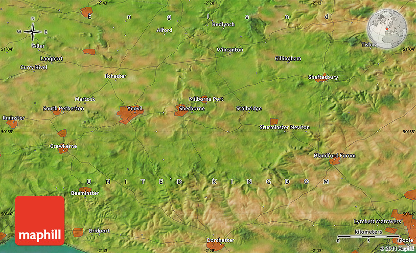 Satellite Map of Sturminster Newton