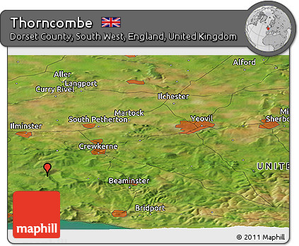 Satellite Panoramic Map of Thorncombe