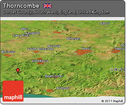 Satellite Panoramic Map of Thorncombe