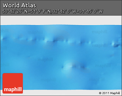 Physical 3D Map of the Area around 50° 55' 47" N, 32° 13' 30" W
