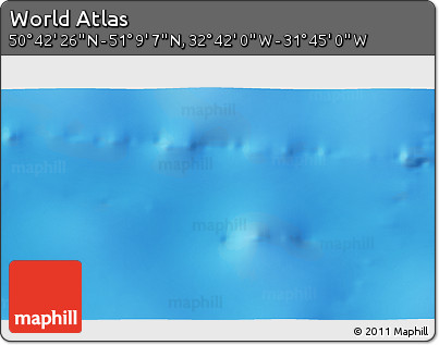 Physical 3D Map of the Area around 50° 55' 47" N, 32° 13' 30" W