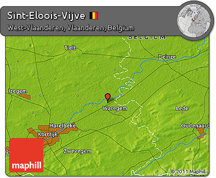 Physical 3D Map of Sint-Eloois-Vijve