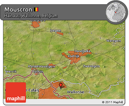 Satellite 3D Map of Mouscron
