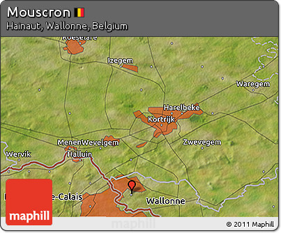 Satellite 3D Map of Mouscron