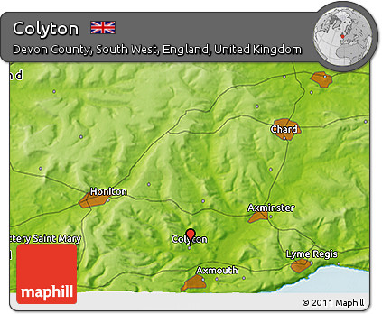 Physical 3D Map of Colyton