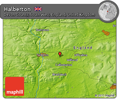 Physical 3D Map of Halberton