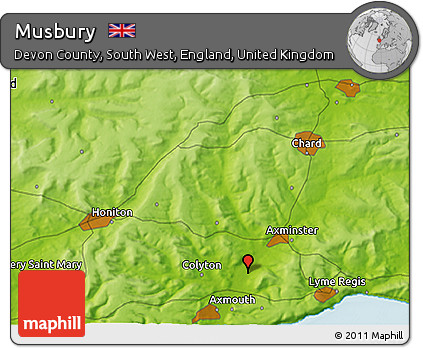 Physical 3D Map of Musbury