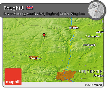 Physical 3D Map of Poughill