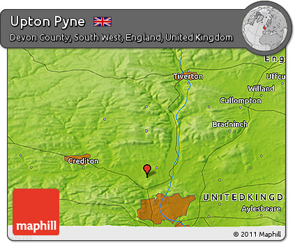 Physical 3D Map of Upton Pyne