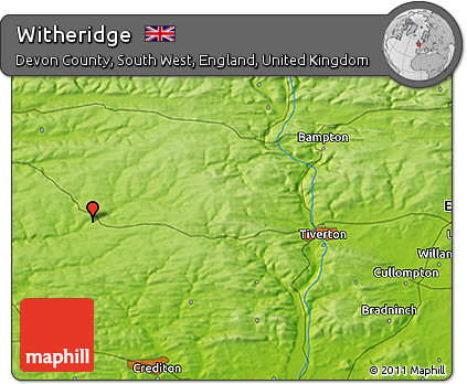 Physical 3D Map of Witheridge