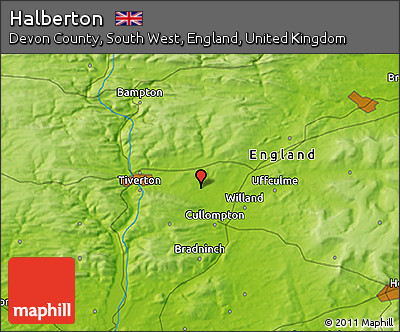 Physical 3D Map of Halberton